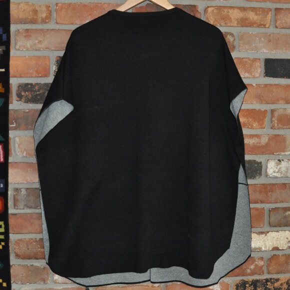 Picadilly Canada Warm Woven Knit, Black & Grey Open Jacket Poncho Cape Shawl S - Picture 2 of 6